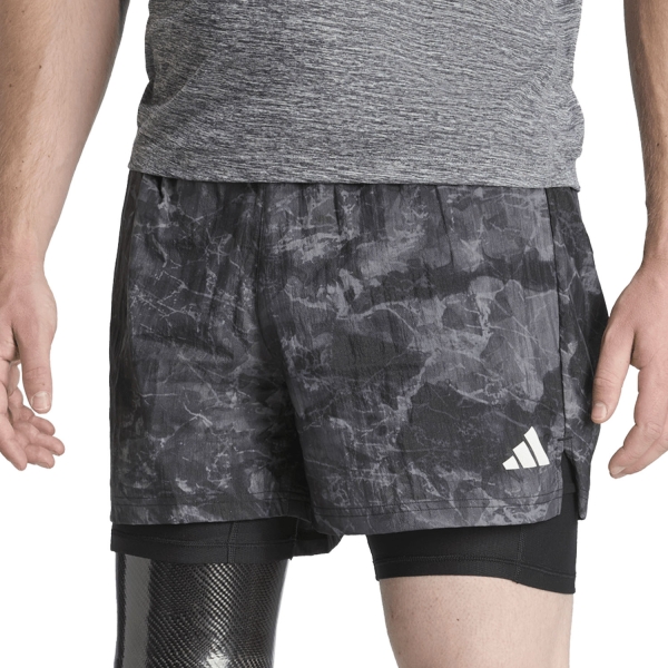 Pantaloncino Running Uomo adidas OTR 2 in 1 4in Pantaloncini  Grey Four/Black JN9680