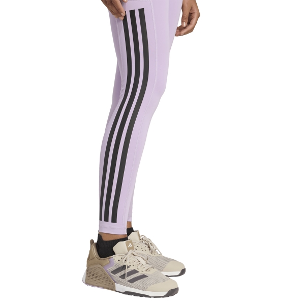 adidas Optime 3 Stripes Tights - Powder Plum