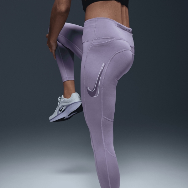 Nike Fast 7/8 Swoosh Tights - Lilac Ice