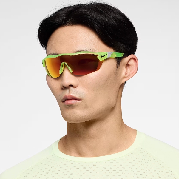 Nike Show X3 Elite L Road Gafas De Sol - Matte Volt/road/red Mirror