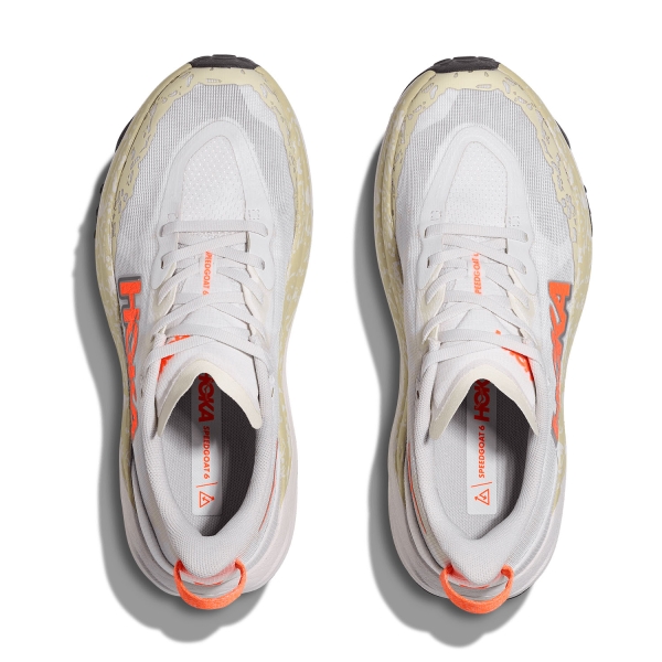 Hoka Speedgoat 6 - White/Neon Tangerine