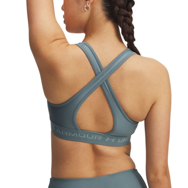 Under Armour Crossback Mid Reggiseno Sportivo - Jasper Blue/Serpentine