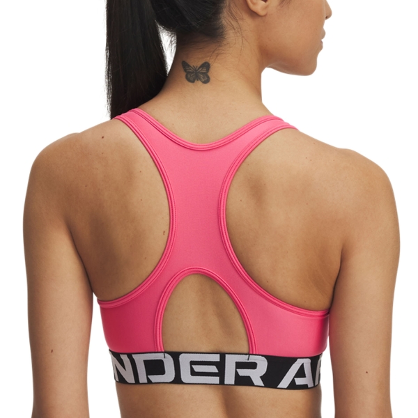 Under Armour HeatGear Sports Bra - Super Pink/White