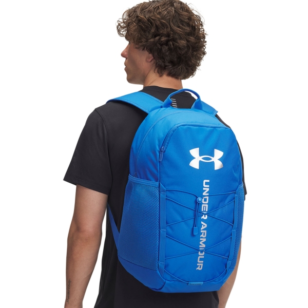 Under Armour Hustle Sport 6.0 Zaino - Blue Atlantis/Black/Metallic Silver