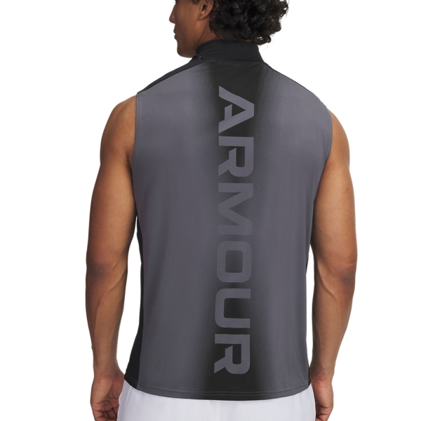 Under Armour HeatGear Wordmark Top - Castlerock/Black/White