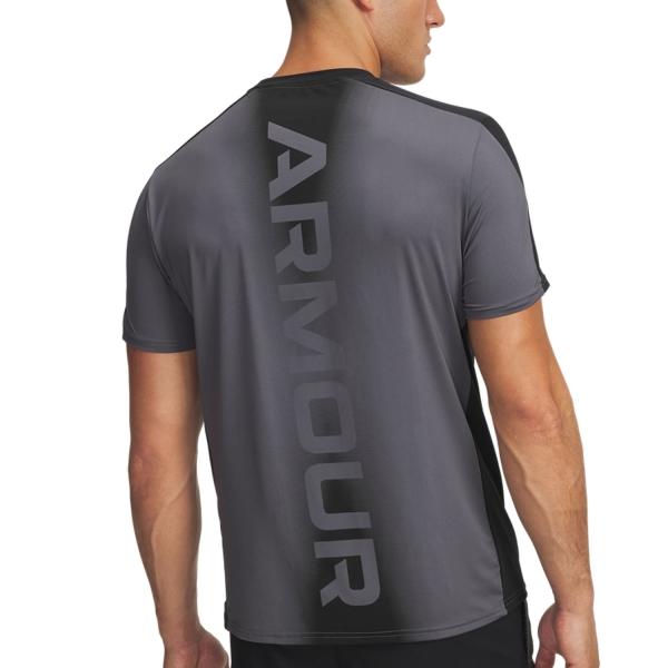 Under Armour HeatGear Wordmark T-Shirt - Castlerock/Black/White