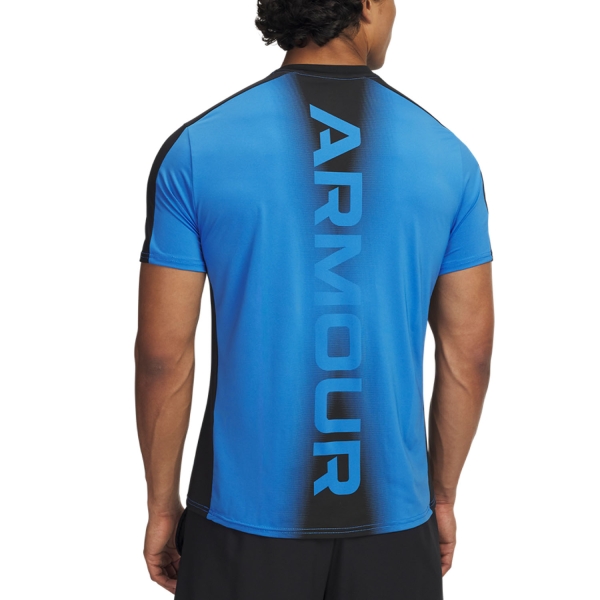 Under Armour HeatGear Wordmark T-Shirt - Blue Atlantis/Black/White