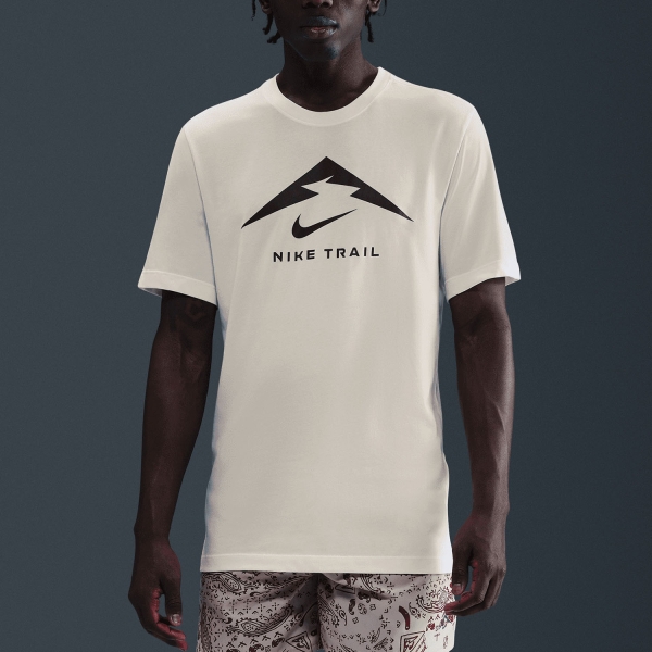 Men's  Short Sleeve Trail Running Shirts Nike DriFIT Trail Logo TShirt  Sail FQ3914133