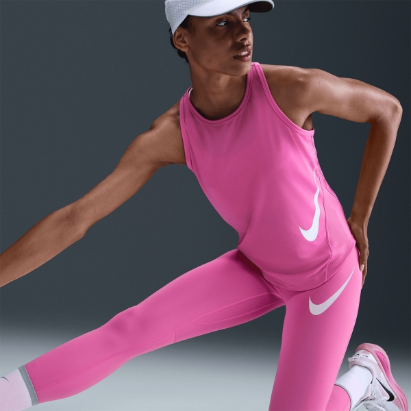Nike Dri-FIT Tempo Swoosh 7/8 Tights - Playful Pink/Black/Reflective Silver/White