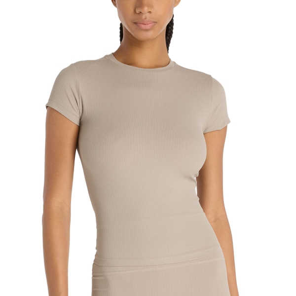 Women's Fitness & Training T-Shirt New Balance Ribbed TShirt  Arid Stone WT53125ADS
