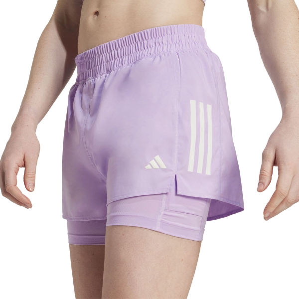 Pantaloncini Running Donna adidas OTR 2 in 1 2in Pantaloncini  Powder Plum JW9693