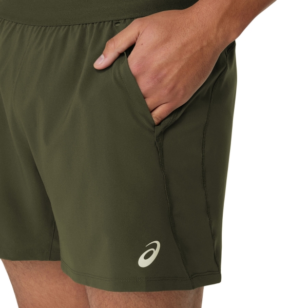 Asics Road Logo 5in Pantaloncini - Brown Stone