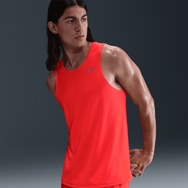Nike Dri-FIT Miler Run Canotta - Bright Crimson/Reflective Silver