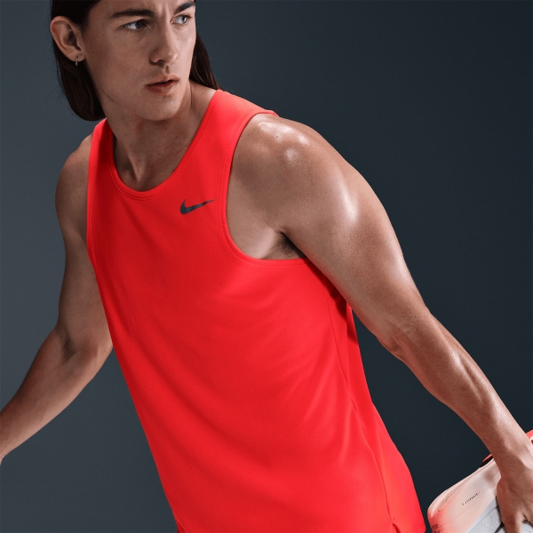 Nike Dri-FIT Miler Run Canotta - Bright Crimson/Reflective Silver