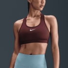 Nike Swoosh Reggiseno Sportivo - Burgundy Crush/White