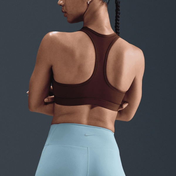 Nike Swoosh Reggiseno Sportivo - Burgundy Crush/White