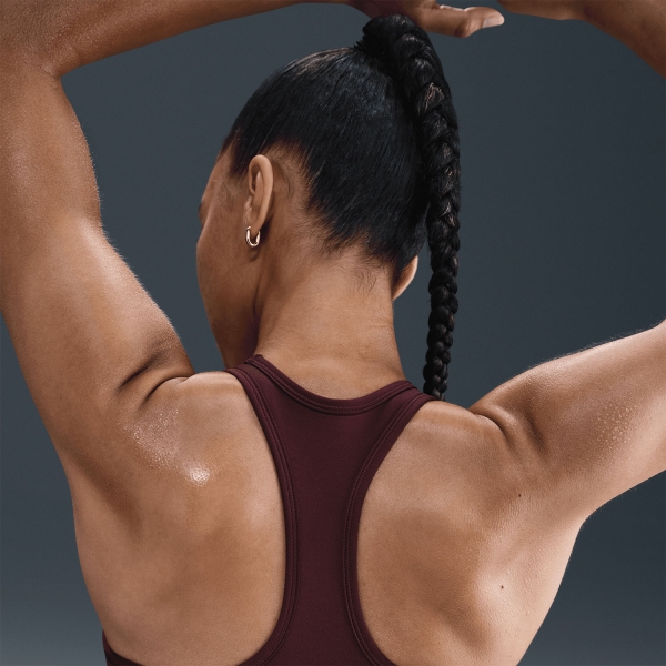 Nike Swoosh Reggiseno Sportivo - Burgundy Crush/White