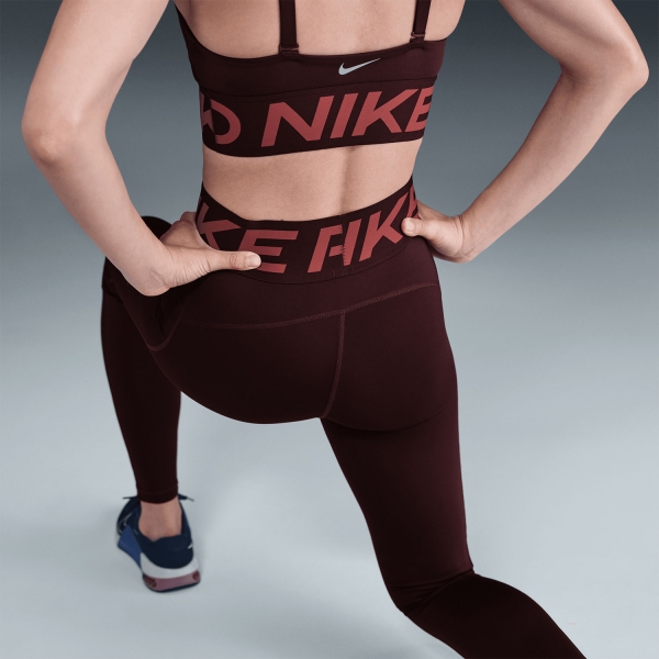 Nike Pro Sculpt Tights - Burgundy Crush/White