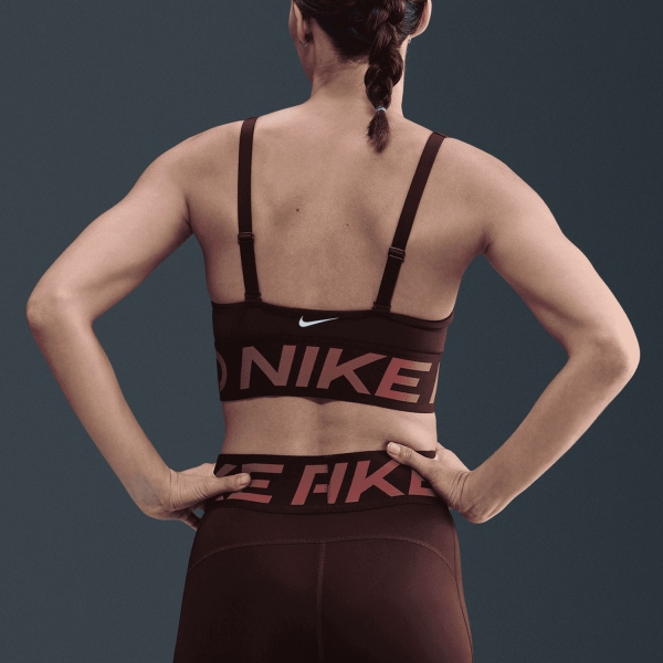 Nike Indy Plunge Reggiseno Sportivo -  Burgundy Crush/Canyon Rust/White