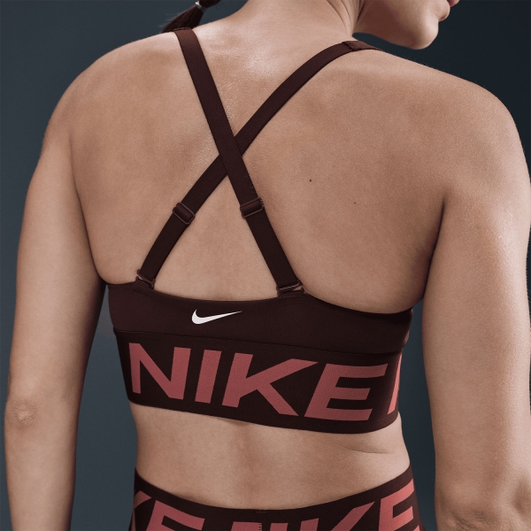 Nike Indy Plunge Reggiseno Sportivo -  Burgundy Crush/Canyon Rust/White