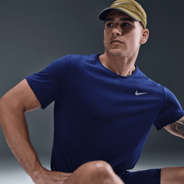 Nike Miler Breathe Maglietta - Blue Void/Reflective Silver