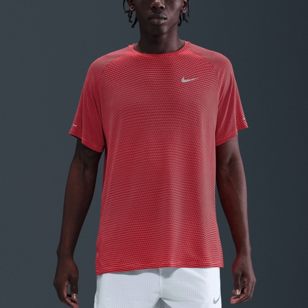 Maglietta Running Uomo Nike DriFIT Stride Jacquard Maglietta  Bright Crimson/Reflective Silver HV2207635