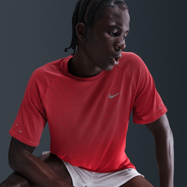 Nike Dri-FIT Stride Jacquard Maglietta - Bright Crimson/Reflective Silver