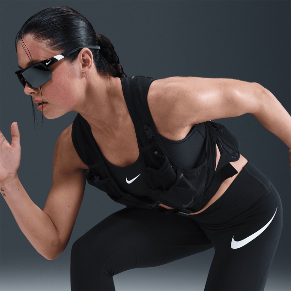 Nike Dri-FIT Tempo Swoosh 7/8 Tights - Black/Reflective Silver/White