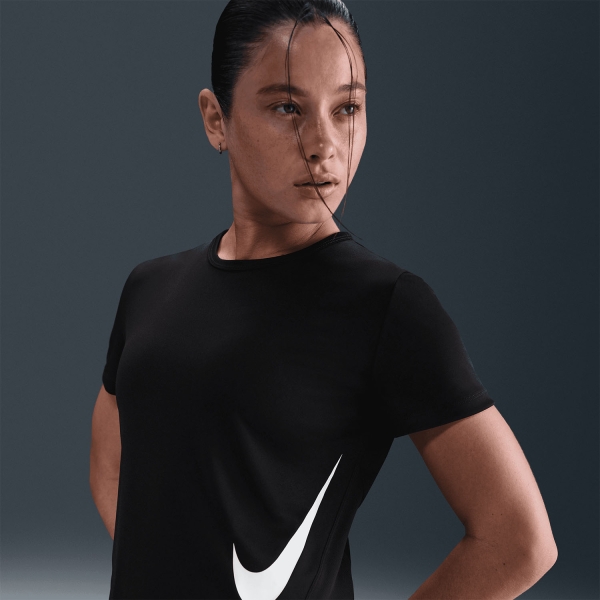 Nike Tempo Swoosh Maglietta - Black/White