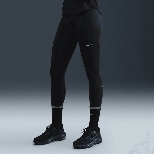 Tights Running Donna Nike DriFIT Tempo 7/8 Tights  Black/Reflective Silver HV8170010