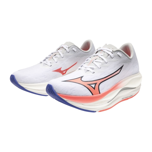 Mizuno Wave Rebellion Flash 3 - White/Striking Coral/Iris Bloom