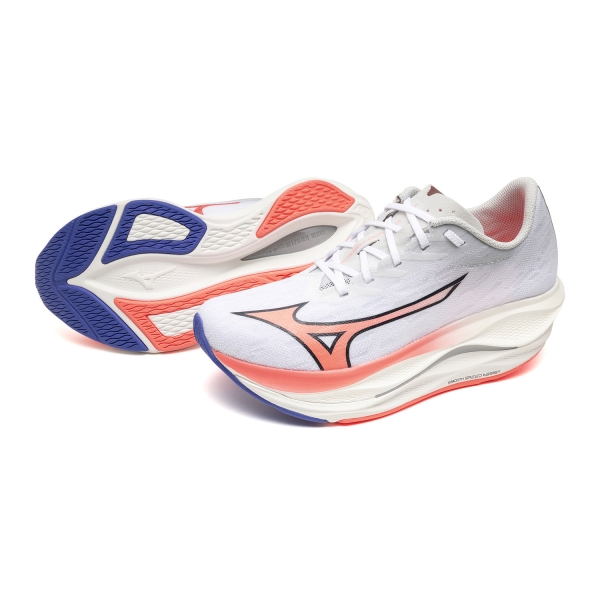 Mizuno Wave Rebellion Flash 3 - White/Striking Coral/Iris Bloom
