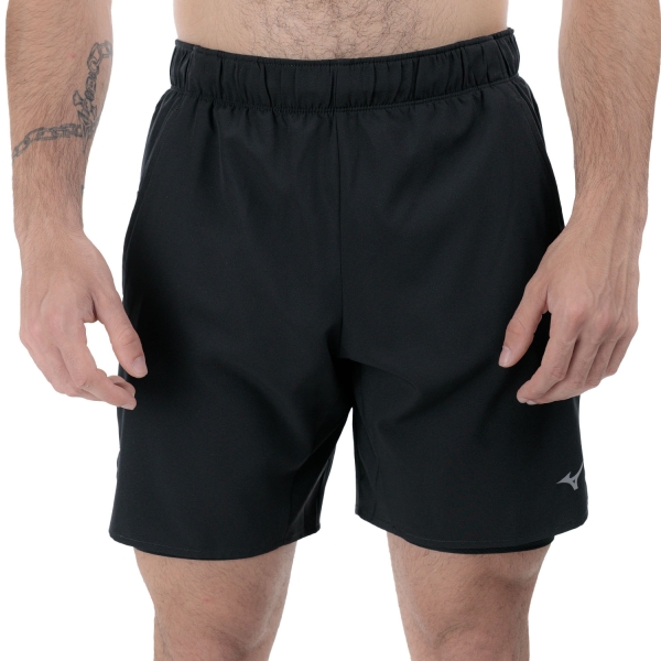 Pantaloncino Running Uomo Mizuno Core Logo 2 in 1 7.5in Pantaloncini  Black J2GBC50709