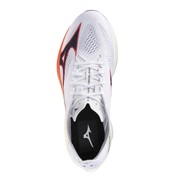 Mizuno Wave Rebellion Pro 3 - White/Baritone Blue/Fiery Coral 2