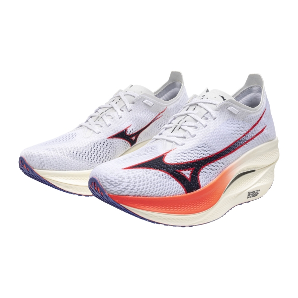 Mizuno Wave Rebellion Pro 3 - White/Baritone Blue/Fiery Coral 2