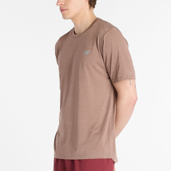 New Balance Athletics Run T-Shirt - Earth Shadow Heather