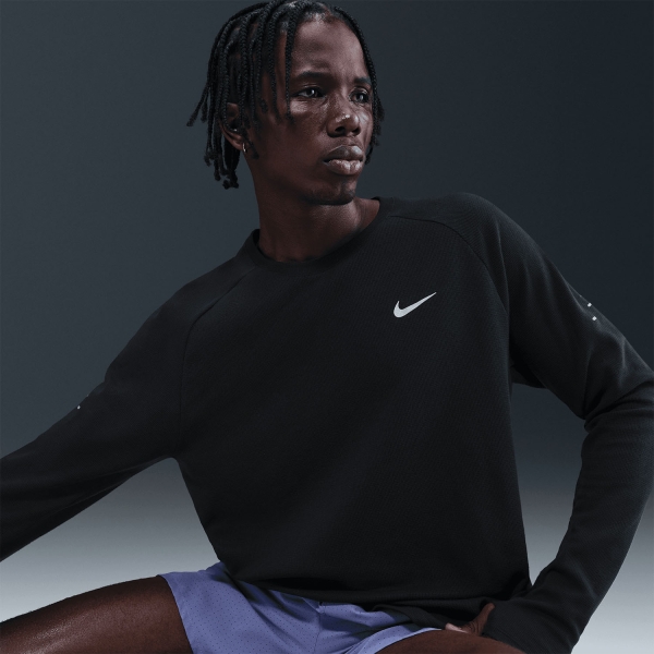 Nike Dri-FIT Stride Waffle Shirt - Black/Reflective Silver