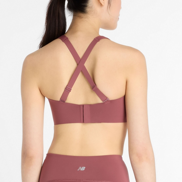 New Balance RC Reggiseno Sportivo - Washed Burgundy