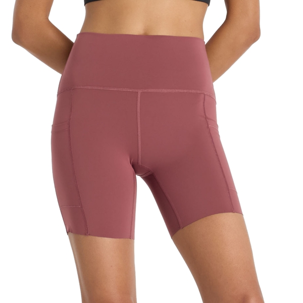 Pantaloncini Running Donna New Balance Sleek Pocket 6in Pantaloncini  Washed Burgundy WS51271WAD