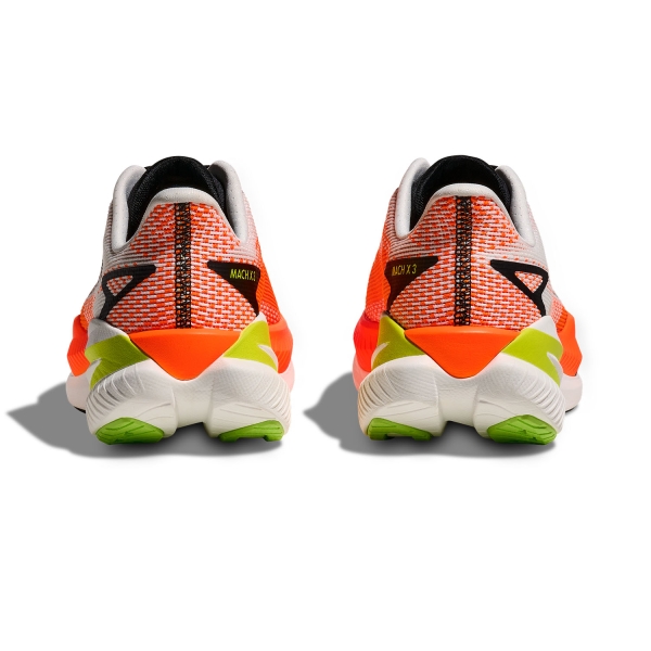 Hoka Mach X 3 - White/Neon Tangerine