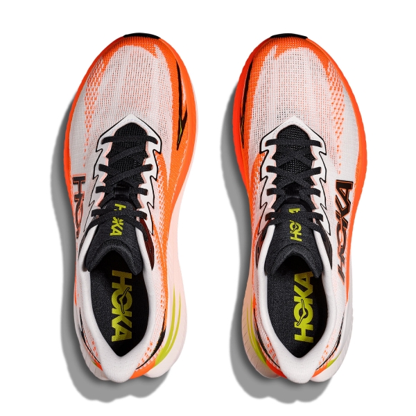 Hoka Mach X 3 - White/Neon Tangerine