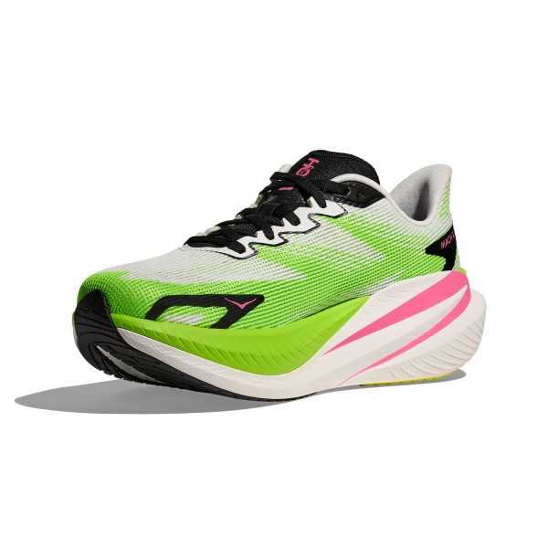 Hoka Mach X 3 - White/Neon Lime