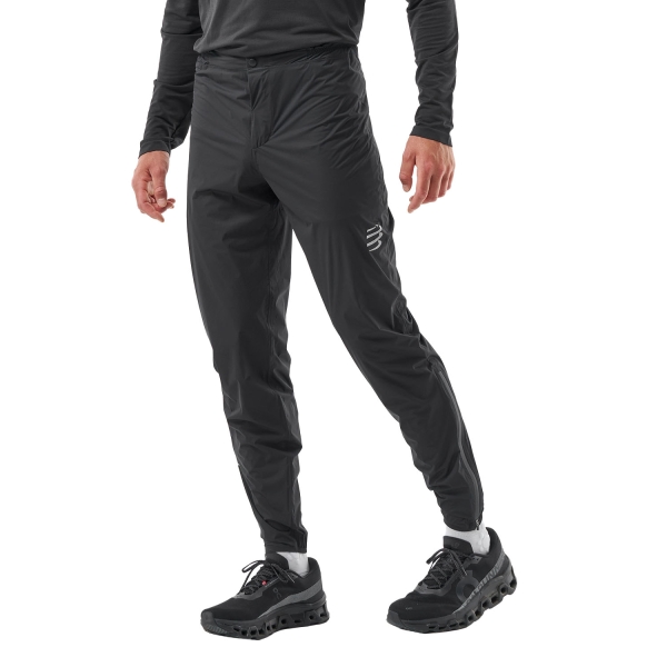Pantaloni e Tights Trail Running Uomo Compressport Hurricane Waterproof 10k/10k Pantaloni  Black APAU874990