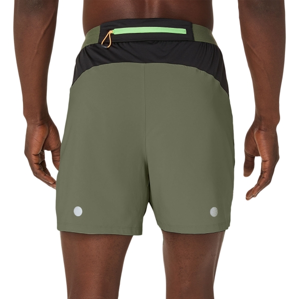 ASICS Fujitrail AOP 5in Shorts - Mantle Green