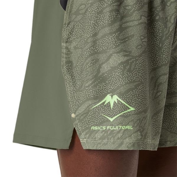 ASICS Fujitrail AOP 5in Shorts - Mantle Green