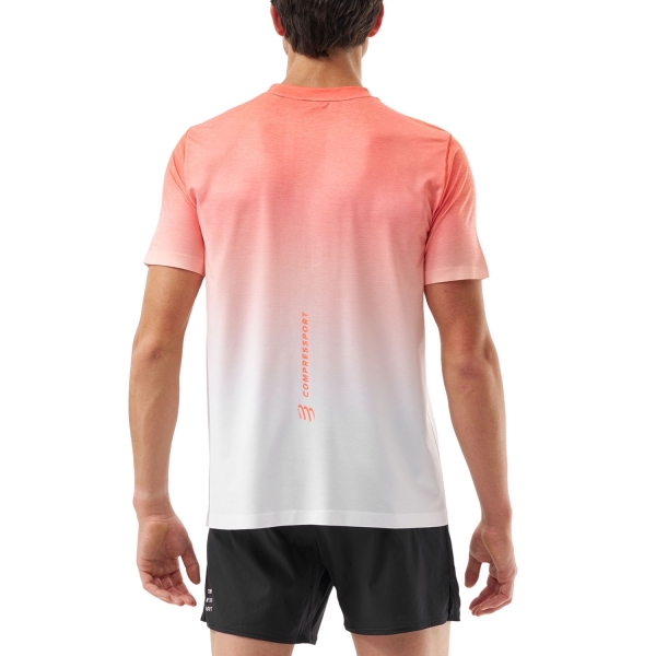 Compressport Performance Logo Maglietta - Fluo Red/White