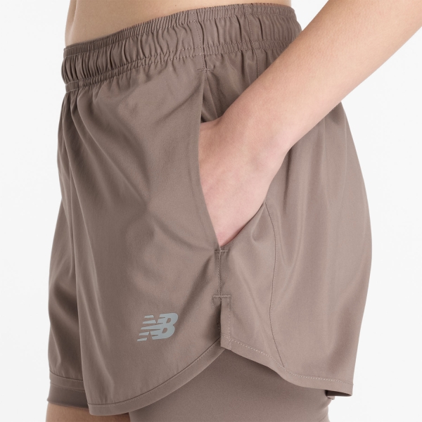New Balance Essentials 2 in 1 3in Pantaloncini - Earth Shadow