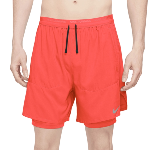 Nike Dri-FIT Stride Hybrid 2 in 1 5in Pantaloncini - Bright Crimson/Reflective Silver
