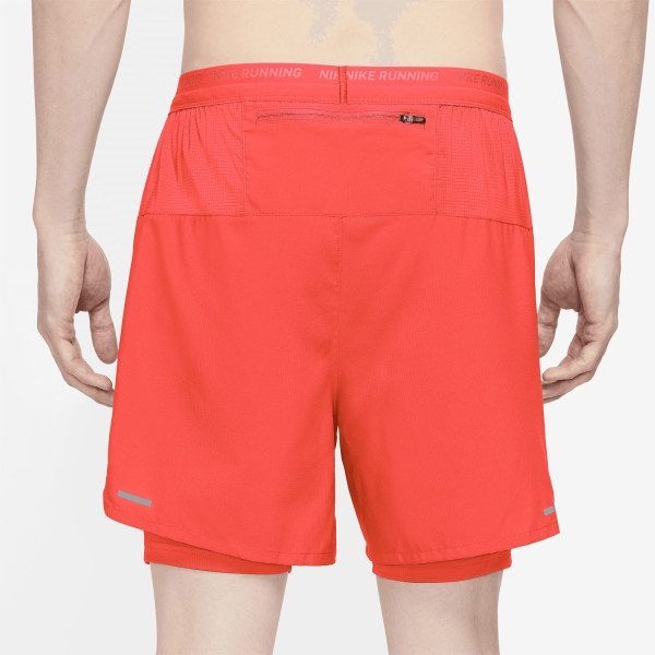 Nike Dri-FIT Stride Hybrid 2 in 1 5in Pantaloncini - Bright Crimson/Reflective Silver