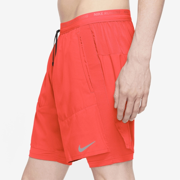 Nike Dri-FIT Stride Hybrid 2 in 1 5in Pantaloncini - Bright Crimson/Reflective Silver